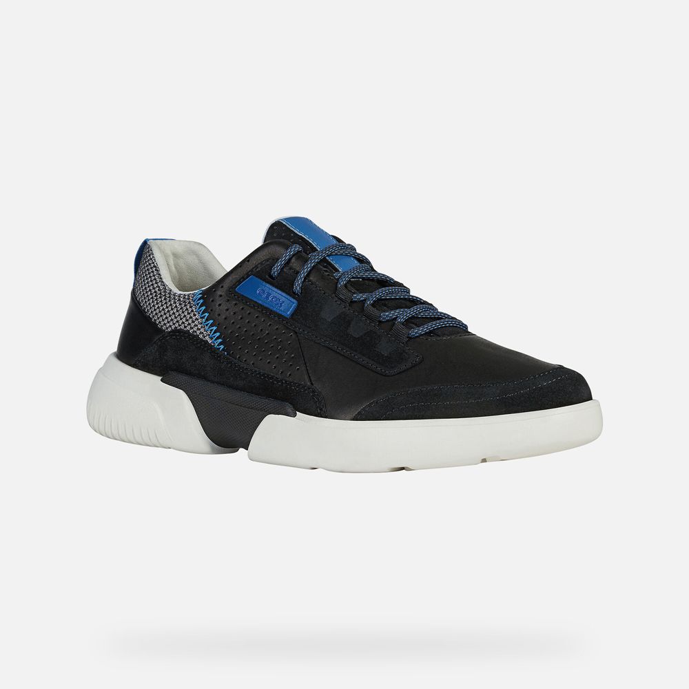 Tenis Geox Homem Pretas/Azuis - Smoother - VTYBL6513